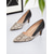 economico Décolleté con kitten heel-Scarpe col tacco da donna in similpelle nera effetto serpente, scarpe eleganti con punta affilata per lavoro, colloqui e stile da giorno a sera