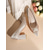 preiswerte Brautjungfer-Elfenbeinfarbene Satin-Hochzeitspumps mit Blockabsatz für Damen, spitze, mit Perlen verzierte formelle Brautschuhe für elegante Zeremonien