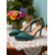 cheap 1950s-Women&#039;s Green Satin Pointed Toe High Heels with Ankle Strap - 1950s Elegant Classic Style Stiletto Shoes for Weddings,Formal Events, and Evening Parties