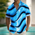 cheap Geometric Pattern-Men&#039;s Geometric Waves Shirt Summer Shirt Button Up Shirt Short Sleeve Fashion Casual Vacation Holiday Streetwear Summer Turndown 3D Print Front One Pocket Linen Like Shirt Yellow Blue Purple Green