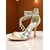economico cocktail-sandali bianchi con tacco a spillo da donna, scarpe eleganti aperte con cinturini con frange di cristallo per eventi formali e feste serali