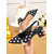 billige 1950-talls retro-damesko med polkaprikker og slingback og blokkhæl – vintage pensko i 1950-tallsstil for fester, kontor og retro-arrangementer