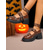 ieftine Pentru femei-Pantofi Mary Jane cu platformă, stil gotic, pentru femei - tocuri groase din piele lăcuită maro, cu lanțuri și barete cu ținte, pentru Halloween, cosplay și ținute punk rock