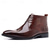 abordables Bottes habillées-Bottines richelieu à bout golf en similicuir bordeaux brillant pour homme – Chaussures habillées à lacets pour mariages et affaires