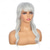 cheap Historical Wigs-Long Grey Mullet Wig for Women with Bangs 90s 80s Wigs Natural Looking Synthetic Wig With Bangs for Women Wig Halloween Wigs