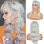 cheap Historical Wigs-Long Grey Mullet Wig for Women with Bangs 90s 80s Wigs Natural Looking Synthetic Wig With Bangs for Women Wig Halloween Wigs