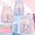 abordables Sacs à dos pour Enfants et Adolescents-Sac à dos kawaii pour enfants et adolescentes – cartable pastel avec breloque lapin en peluche et organiseur multi-poches pour l'école primaire et le collège