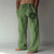 economico Classico-Per uomo Pantaloni di Lino Pantaloni Pantaloni Estivi Pantaloni Larghi Coulisse Elastico in vita Gamba Dritta Fiori Comodità Traspirante Lunghezza intera Casuale Quotidiano Ferie Vacanza Moda Verde
