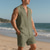 cheap Men&#039;s Tee Sets-Men&#039;s T-shirt Suits 2 Pieces Outfits Tee &amp; Shorts Sleeveless Lapel Summer Plain Fashion Casual 2 Piece Vacation Daily Wear Going out Black White Yellow Top Tee for Men