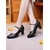 cheap Latin Shoes-Women&#039;s Black Low Heel Character Dance Shoes with Ankle Strap - Professional Stage Performance Footwear for Latin, Jazz and Ballroom Practice