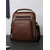 levne Pánské tašky-Pánská hnědočerná crossbody kabelka z umělé kůže s několika přihrádkami na zip pro služební cesty a každodenní použití v kanceláři