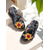 cheap Women's Clogs &amp; Mules-Women's Purple Floral Leather Slip-On Clogs with 3D Flower Appliqué – Vintage Bohemian Comfort Shoes for Casual Wear, Gardening, and Travel