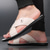 cheap Vacation Sandals-Men's Tan Faux Leather Cross-Strap Sandals Comfortable Slip-On Design with Durable Rubber Sole Ideal for Casual Summer Beach and Outdoor Activities