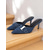 cheap Stiletto Heels-Women&#039;s Pointed Toe Denim Mules with Buckle and Eyelet Detail - Casual Chic Slip-On Heels for Everyday Outfits and Romantic Dates