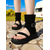 cheap Vacation Sandals-Women&#039;s Beige Ankle Wrap Gladiator Sandals with Buckle Strap and Black Platform Sole – Casual Travel Shoes for Summer, Camping, and Outdoor Adventures
