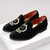 abordables Mocassins-Mocassins en velours bordeaux pour homme avec écusson brodé – chaussures de soirée à enfiler pour mariages, banquets et occasions festives