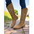 levne Cowboy &amp; Western Boots-Dámské kovbojské boty do westernu ze semiše – vyšívané hnědé jezdecké boty se špičatou špičkou a středním podpatkem na country koncerty, podzimní outfity a venkovní akce