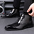 abordables Bottes habillées-Bottines richelieu à bout golf en similicuir bordeaux brillant pour homme – Chaussures habillées à lacets pour mariages et affaires