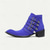 preiswerte Hochwertige Lederstiefel-Herren-Bikerstiefel aus echtem Rindsleder in Blau mit Schnallenriemen – stylische Retro-Boots für Freizeit, Streetstyle und Nachtleben