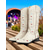 economico Stivali da cowboy e occidentali-stivali da cowboy western color crema da donna con ricami a stelle colorate – stivali da rodeo retrò a metà polpaccio per concerti country, festival e abiti americani