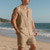 cheap Men&#039;s Tee Sets-Men&#039;s T-shirt Suits 2 Pieces Outfits Tee &amp; Shorts Sleeveless Lapel Summer Plain Fashion Casual 2 Piece Vacation Daily Wear Going out Black White Yellow Top Tee for Men