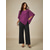 preiswerte Schicke Blusen-Damen Bluse Elegante Oberteile Spitze Patchwork Geschichtet Einfach Elegant Halbarm Rundhalsausschnitt Normale Oberteile Täglich Hochzeitsgast Purpur Sommer Frühling