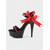 economico Anni &amp;#39;80-Sandali con tacco a spillo neri vintage anni &#039;80 da donna con fiocco in raso rosso – sandali con tacco alto in stile gothic lolita sexy per feste, spettacoli teatrali e abbigliamento da discoteca
