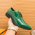 baratos Sapatos Oxford-sapatos masculinos de couro envernizado verde com cadarço – sapatos formais brilhantes com acabamento polido, ideais para casamentos e celebrações noturnas