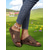 cheap Comfort Sandals-Women’s Rustic Peep-Toe Slide Sandals with Rivet Trim, Vintage Comfort Slippers for Garden Walks, Casual Homewear and Relaxed Outings