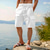 economico Vacanza-Per uomo Pantaloncini cargo Shorts Shorts di Lino Pantaloncini Estivi Shorts da Spiaggia Coulisse Elastico in vita Multi-tasche Semplice Lunghezza al ginocchio All'aperto Spiaggia Vacanza Hawaiano