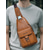 abordables Sacs pour homme-Sac bandoulière en similicuir marron pour homme - Sac de poitrine imperméable et résistant aux rayures avec bandoulière réglable pour les voyages, le travail ou une utilisation quotidienne décontractée en soirée