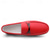 abordables Mocassins décontractés-Mocassins en similicuir rouge pour hommes, design élégant à enfiler avec semelle intérieure confortable et coussinée, idéal pour les week-ends décontractés et les voyages