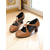 cheap 1950s-Women&#039;s Brown Oxford-Style Mid Heel Pumps with Cross Straps – 1950s Vintage Brogue Mary Jane Shoes for Office, Retro Parties, and Daily Wear