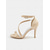 baratos Sandálias de salto-elegantes sapatos de casamento peep toe de cetim nude para mulheres - salto agulha confortável com tira no tornozelo, perfeitos para eventos noturnos