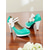 cheap 1950s-Women’s 1950s Vintage  Blue Patent Leather Heels with White Bow and Pearl Detail – Retro Platform Pumps for Parties, Weddings, and Daily Elegance
