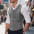 cheap Men&#039;s Vest-Men&#039;s Vest Gilet Outdoor Daily Fashion Casual Spring Fall Buttons Pocket Polyester Comfortable Plain Single Breasted One-button V Neck Regular Fit Black Gray Vest