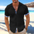 cheap Vacation-Men's Shirt Linen Shirt Summer Shirt Beach Wear Plain Vacation Casual Black White Pink Blue Short Sleeves Lapel Summer Spring &amp; Summer Clothing Apparel