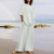 baratos Conjuntos-Conjuntos femininos de algodão e linho, duas peças, básico, cor pura, bolso, cintura elástica, camiseta, calça, street daily, manga comprida, gola redonda, preto, branco, azul marinho, marrom claro, azul, verão, primavera