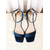 cheap Cocktail-Women&#039;s Blue Velvet Block Heel Sandals - Elegant Ankle Strap Party Shoes with Crystal Buckle for Cocktail Events and Evening Occasions