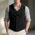 cheap Men&#039;s Vest-Men&#039;s Vest Gilet Outdoor Daily Fashion Casual Spring Fall Buttons Pocket Polyester Comfortable Plain Single Breasted One-button V Neck Regular Fit Black Gray Vest