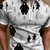 cheap Men's Printed Polo-Men's Graphic Zip Polo Shirts Short Sleeve Polo Shirts Collared Shirts Casual Athleisure Daily Wear 3D Print Summer Black White