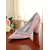 cheap Formal-Women&#039;s Pink Satin Block Heel Wedding Pumps, Pointed Toe Rhinestone Embellished Bridal Shoes for Formal Ceremonies and Elegant Events