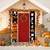 economico arazzi da parete di halloween-Bandiera a forma di ventaglio di Halloween, bandiera da esterno, per Halloween, da appendere alla recinzione del cortile, striscione con zucca spettrale, decorazione da tavolo, decorazione autunnale per la stanza, decorazione estetica per feste di complea