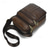 cheap Men&#039;s Bags-Men’s Brown Leather Crossbody Bag with Multiple Zipper Pockets and Adjustable Strap, Vintage Small Shoulder Bag for Travel, Work and Daily Use