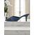 cheap Stiletto Heels-Women&#039;s Pointed Toe Denim Mules with Buckle and Eyelet Detail - Casual Chic Slip-On Heels for Everyday Outfits and Romantic Dates