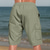 baratos Feriado-Homens Shorts de algodão e linho Bermuda Cargo Calção Shorts de verão Com Cordão Cintura elástica Bolso multi Tecido Conforto Vestível Comprimento do joelho Ao ar livre Esporte Diário Moda Casual