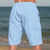 baratos Feriado-Homens Shorts de algodão e linho Bermuda Cargo Calção Shorts de verão Com Cordão Cintura elástica Bolso multi Tecido Conforto Vestível Comprimento do joelho Ao ar livre Esporte Diário Moda Casual