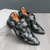 tanie Buty mnicha-brązowe buty typu monk strap z nadrukiem węża dla mężczyzn – klasyczne buty formalne z nowoczesnym akcentem, idealne do pracy lub na wieczór
