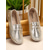 ieftine Mocasini de Damă-Mocassini pentru femei din aur metalic loafers casual moi ușor de încălțat cu piele faux texturată pentru ținute elegante și întâlniri zilnice
