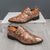 tanie Buty mnicha-brązowe buty typu monk strap z nadrukiem węża dla mężczyzn – klasyczne buty formalne z nowoczesnym akcentem, idealne do pracy lub na wieczór